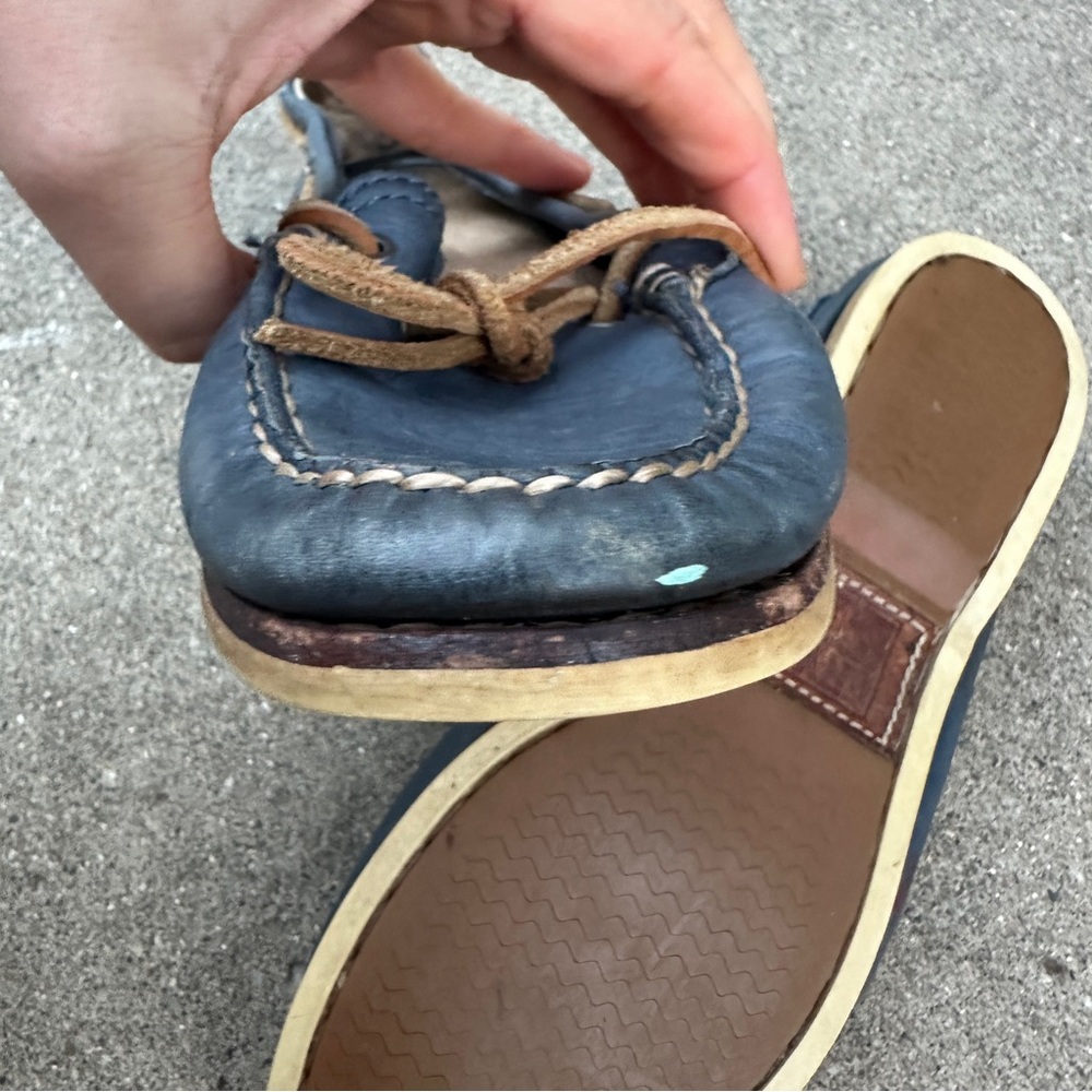 Frye Quincy Tie Blue Leather Boat Shoes Women’s Size 6.5M - Picture 6 of 8